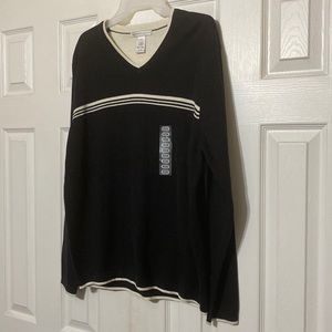 Geoffrey Beene Mens pullover v-neck long sleeve sweater; size: Medium